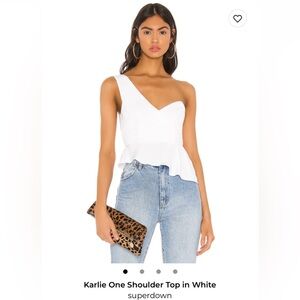Worn once- Revolve,Superdown White One-Shoulder Top